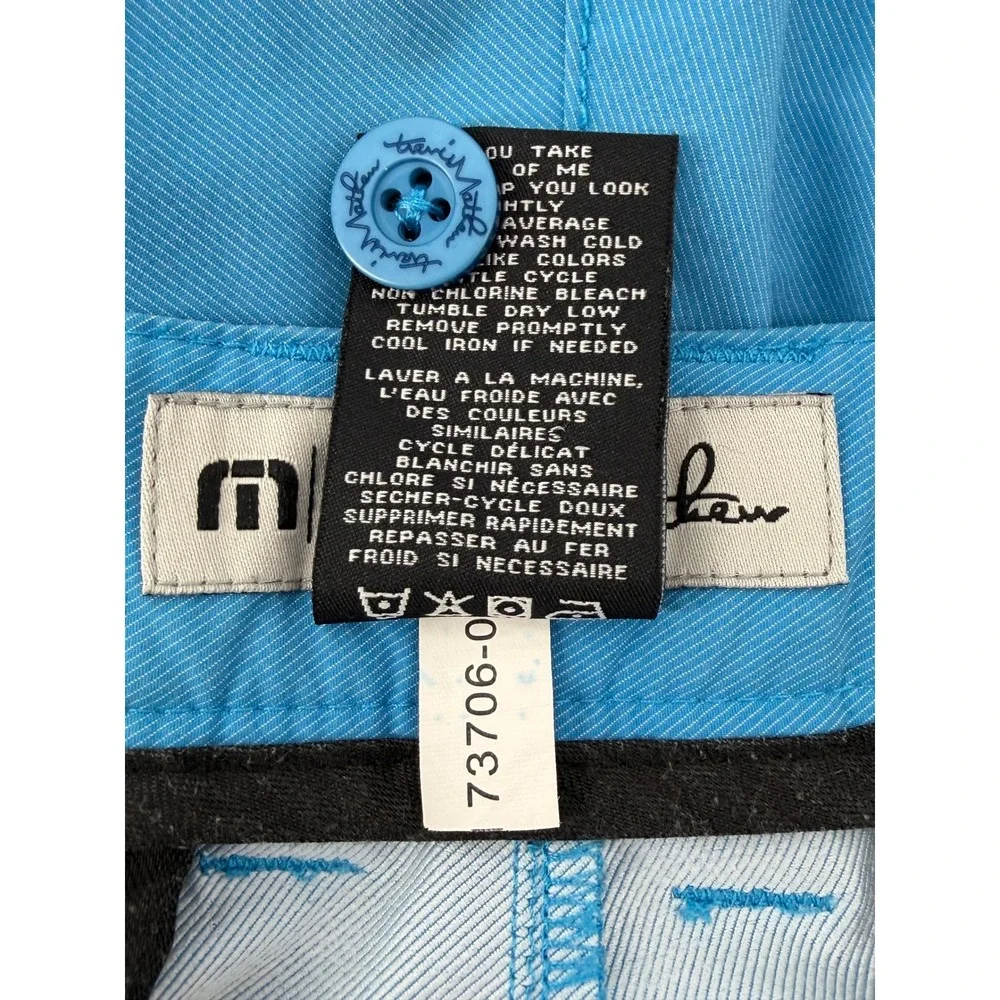 TravisMathew Beck Mens Blue Tech Golf Shorts Size 34 Stretch Performance 73706-0